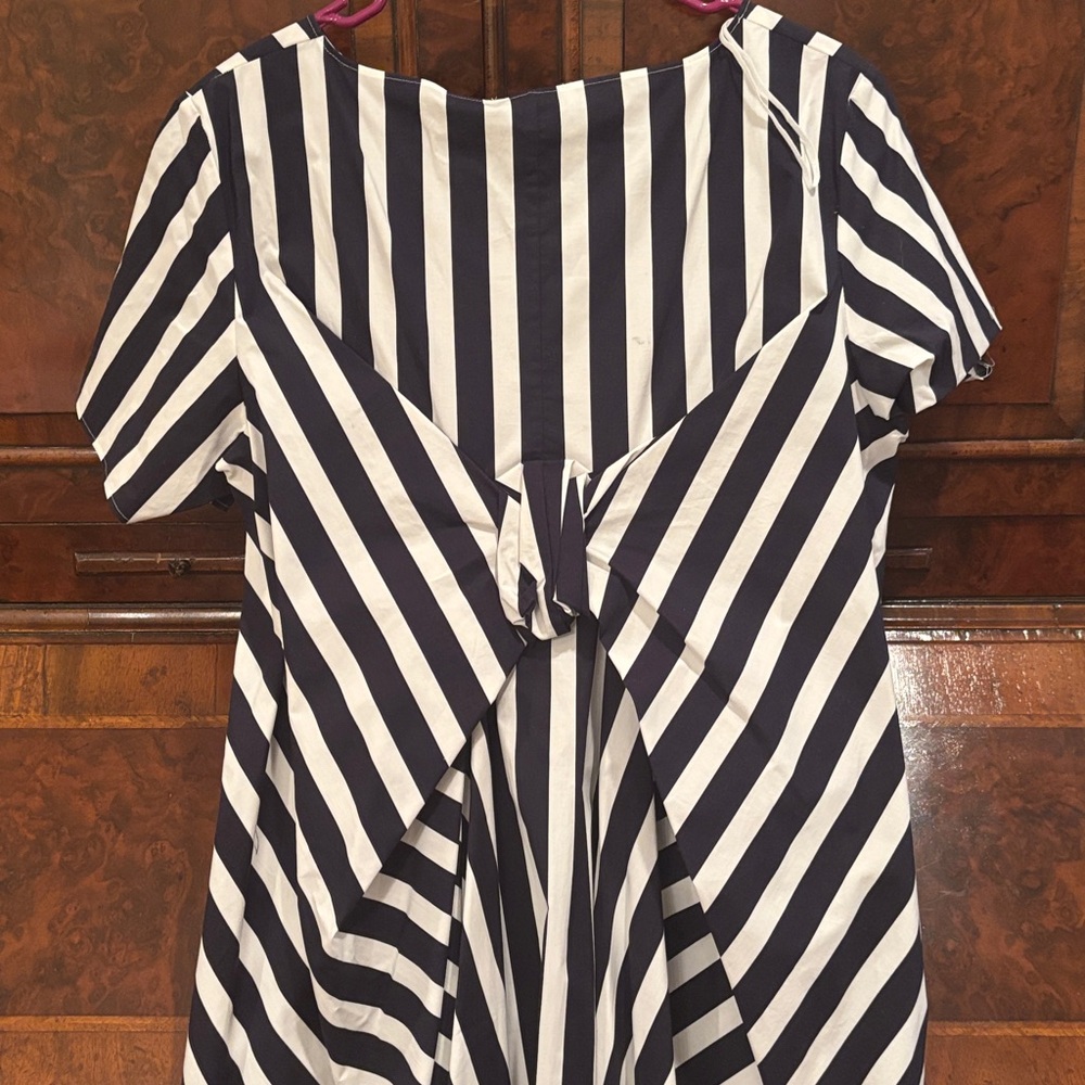 COS Black and White Vertical Stripe Short Sleeve Dress - Picture 3 of 5